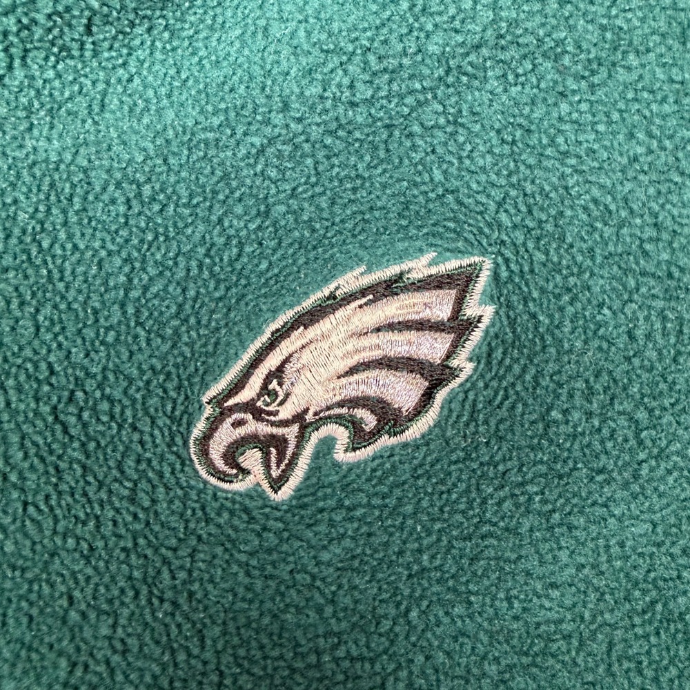 VTG Iron Knights Athletics Philadelphia Eagles Fleece Pullover VNeck Men XL Teal - Picture 6 of 10